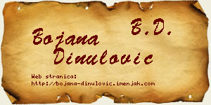 Bojana Dinulović vizit kartica